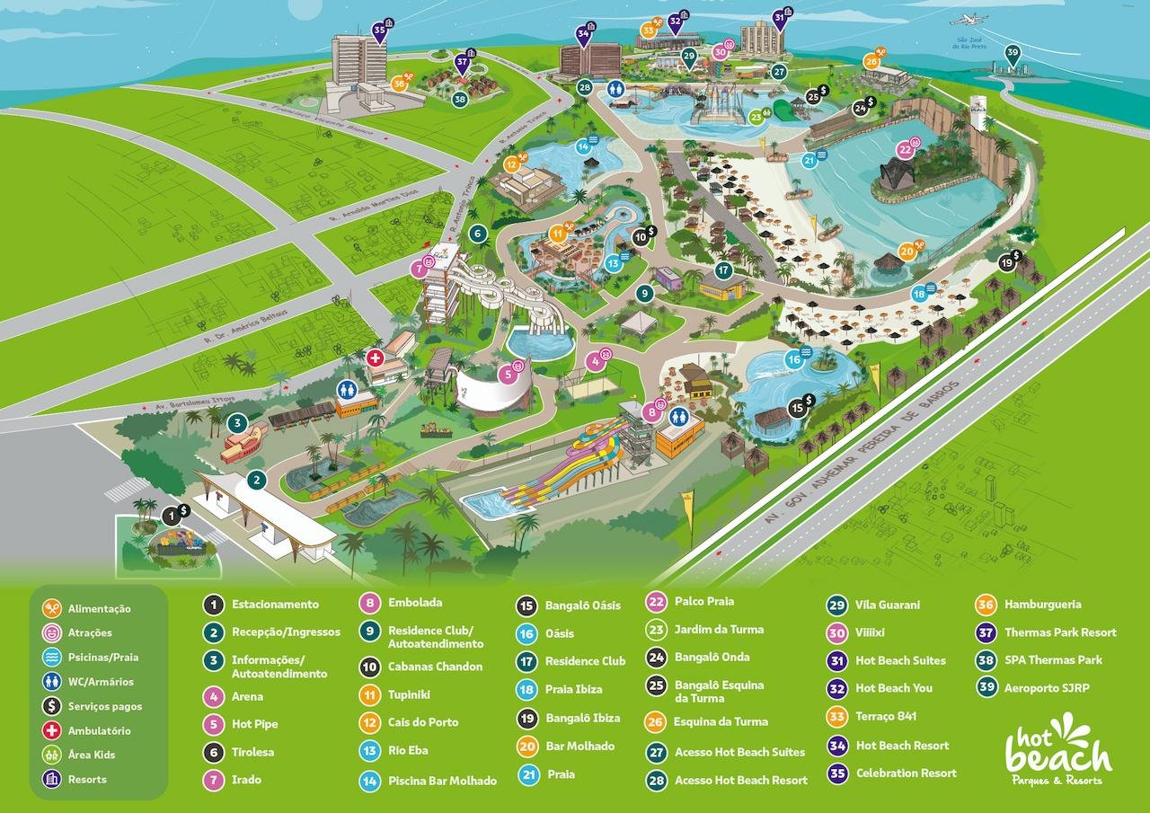 Mapa Hot Beach
