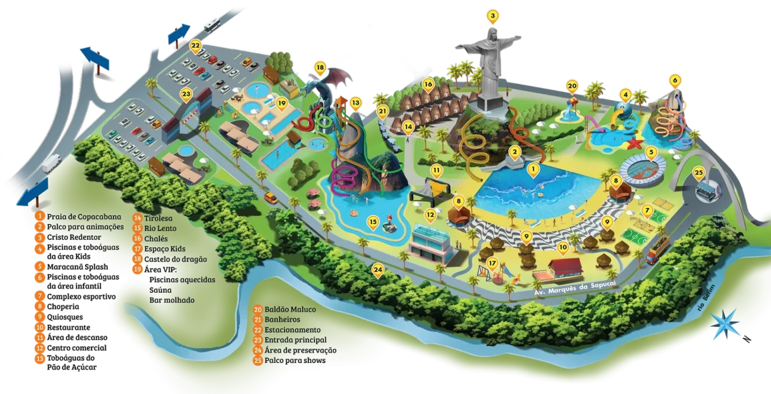 Mapa parque AquaMais Minas Gerais