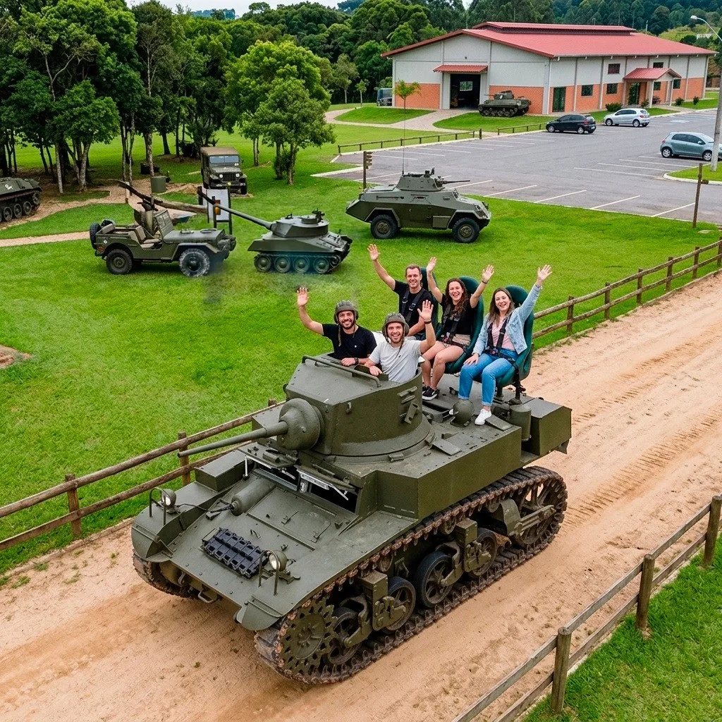 Tanque de guerra do Campo de Blindados no Bravura Park, Tijucas SC